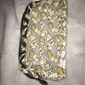 Clear Ipsy bag with little ice creams on it